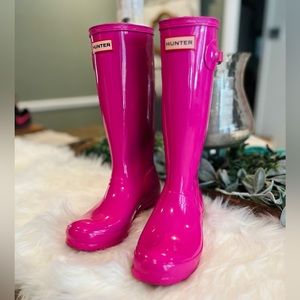 EUC PINK Hunter Gloss Rain Boots Size 5/ 37